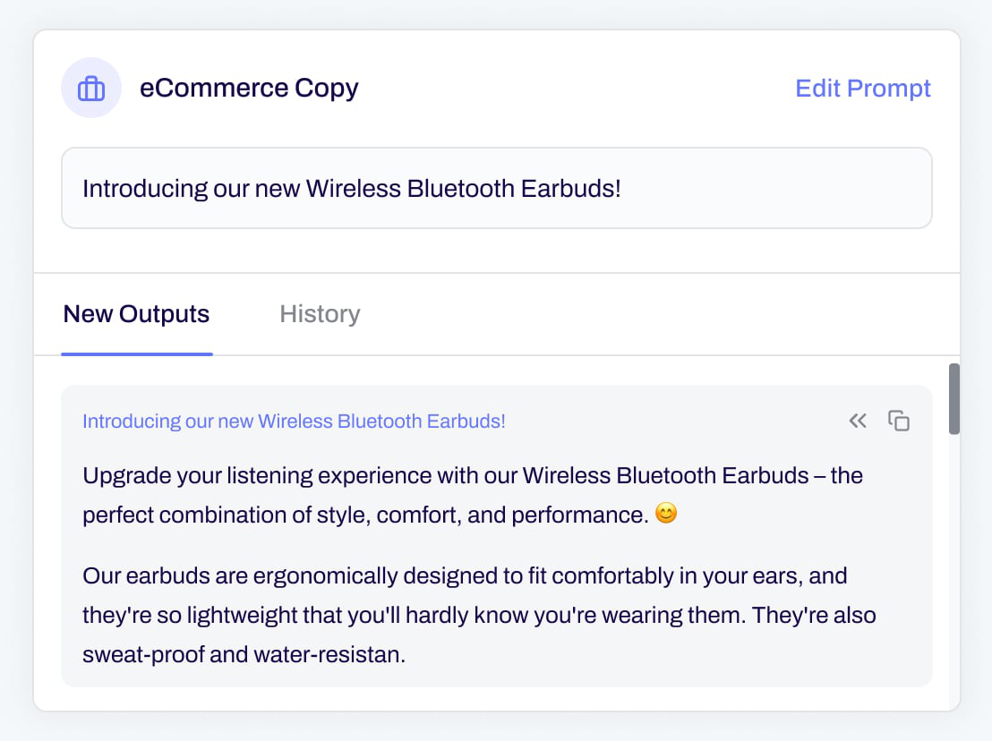 Ecommerce Product Copy